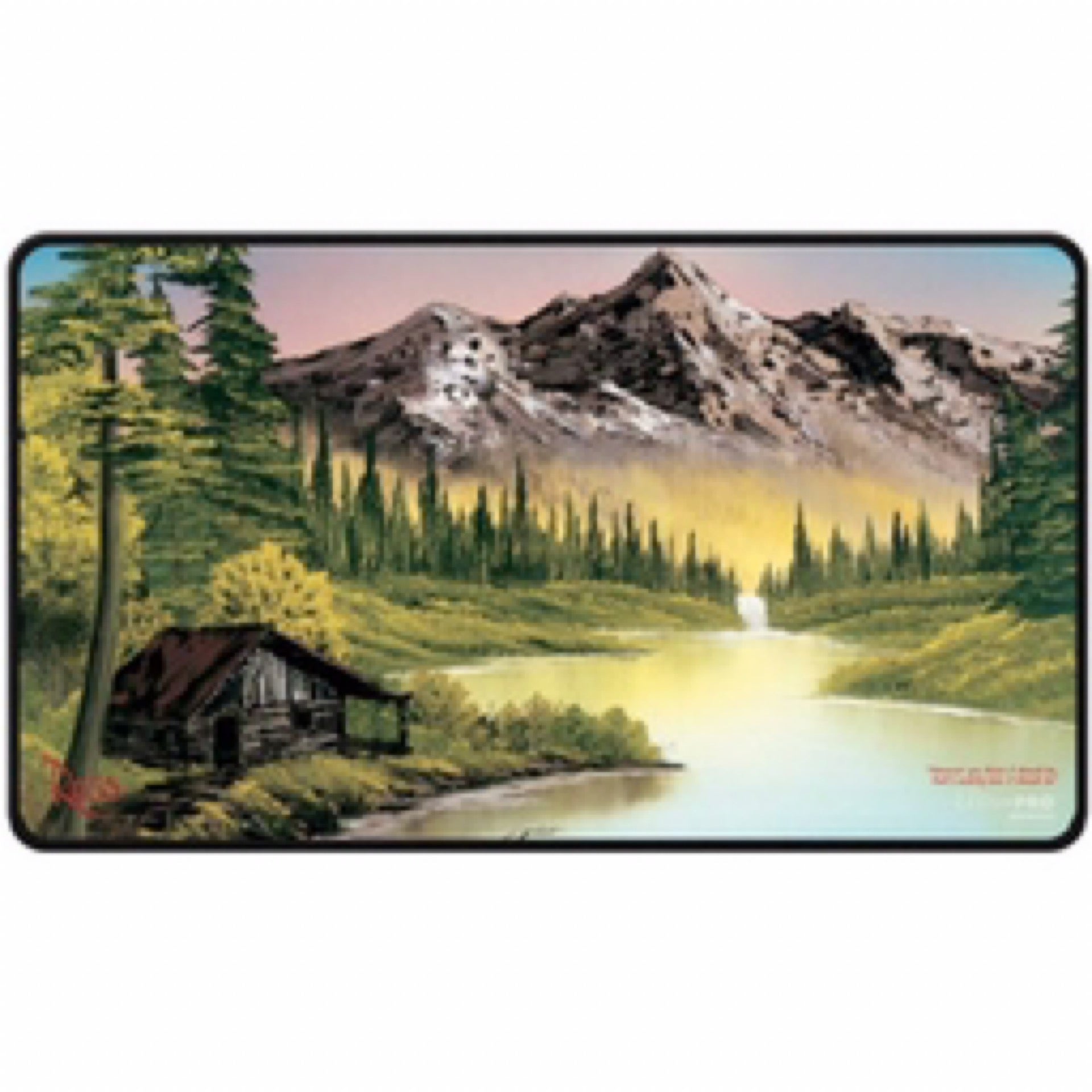 UP - Bob Ross Lakeside Path Black Stitched Playmat | ADC