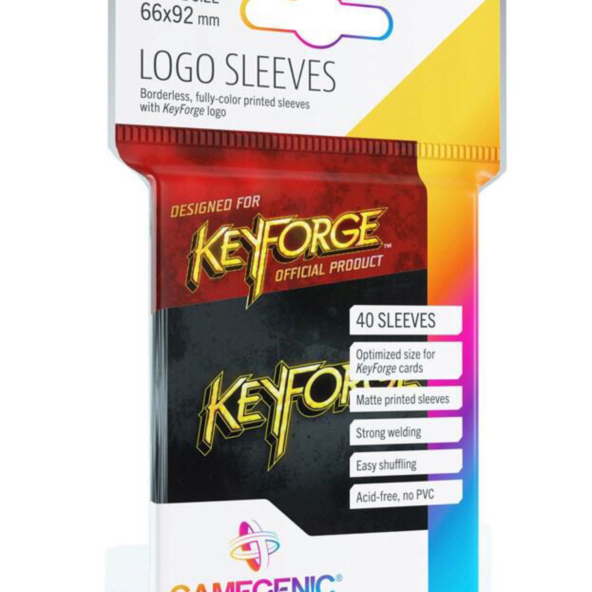 keyforge card sleeves KeyForge: Art Sleeve matte printed sleeves with KeyForge logo and its characteristic background to protect a full dec Gamegenic KeyForge Tournament Sleeves: Black